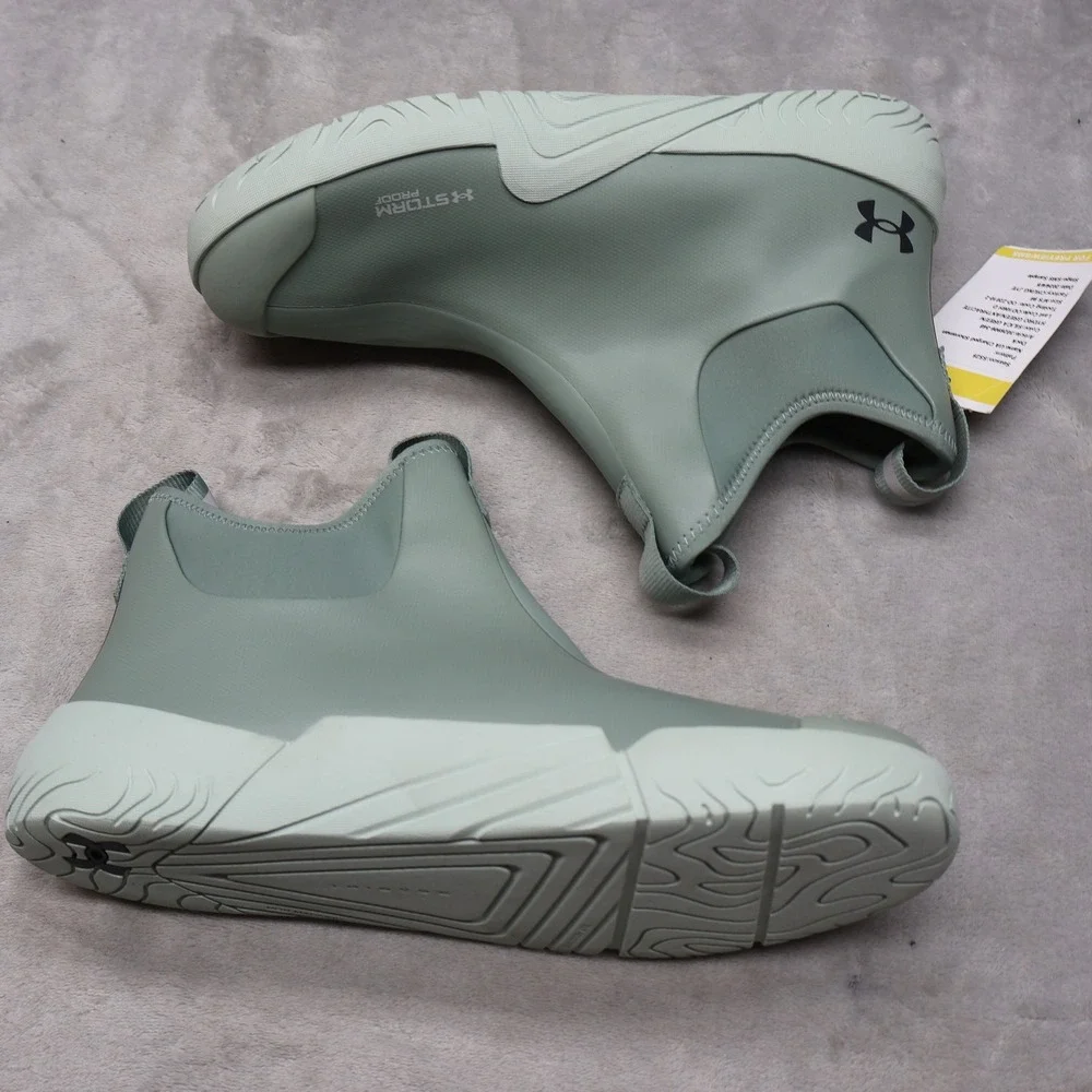 Under Armour Mens 9 Rain Boots Green Charged Shoreman Deck Rubber Waterproof NEW
